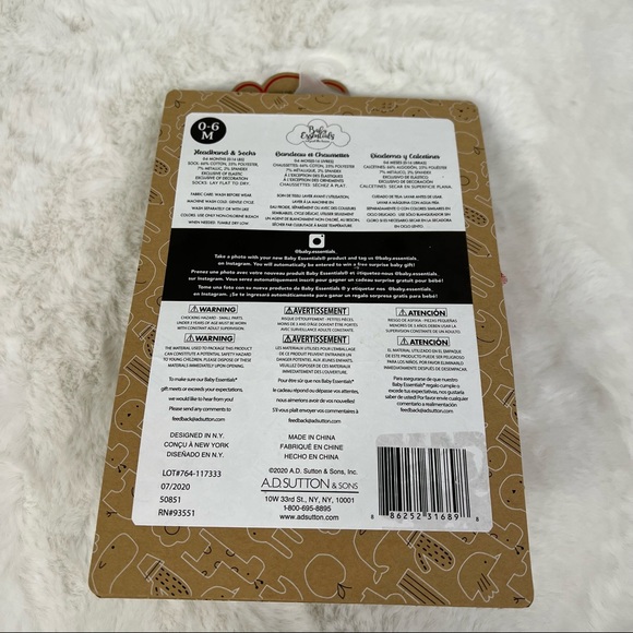 NEW Baby Essentials Glitter Antler Headband & matching Plush Deer Rattle Socks - Picture 5 of 7